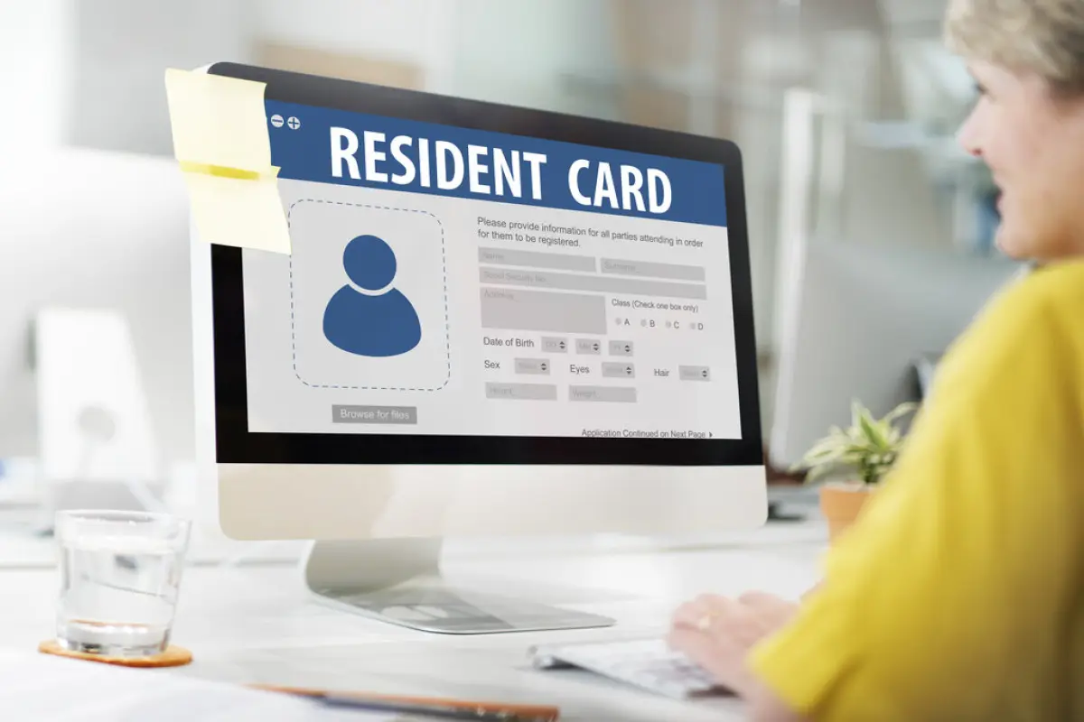 Resident Card Identification Data Information Immigration Concep, Resident Card Identification Data Information Immigration Concept