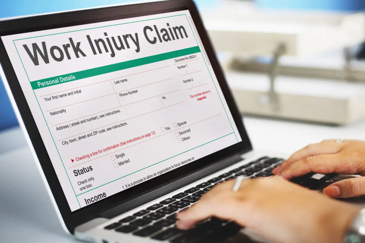Work Injury Compensation Claim Form Concept,  
