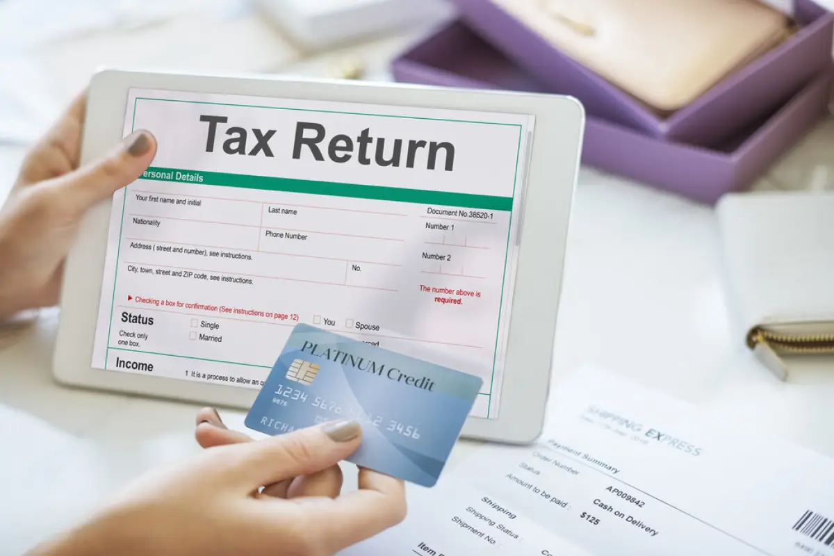 Income Tax Return Deduction Refund Concept,  