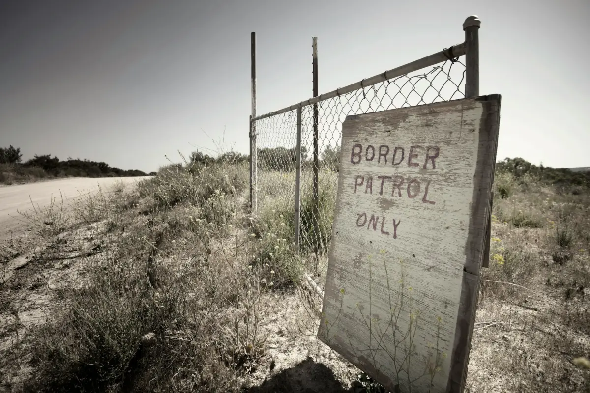 cartel exclusivo de la patrulla fronteriza en la frontera